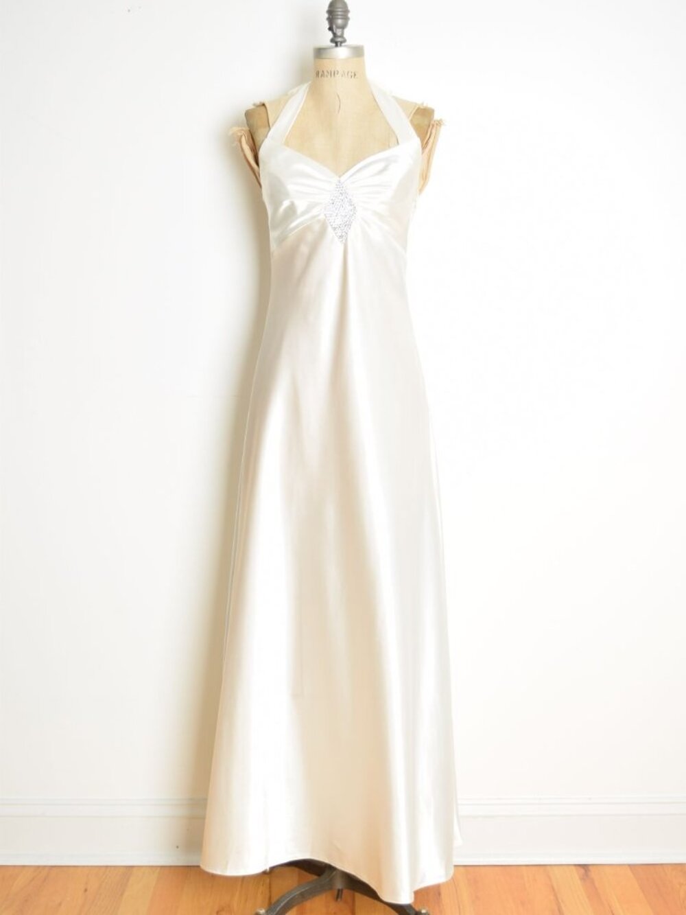 vintage Y2K prom wedding dress Jessica McClintock Gunne Sax satin maxi gown XS S